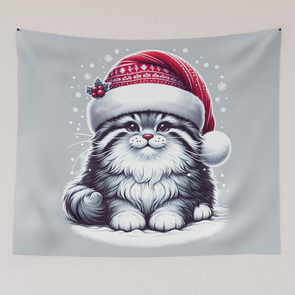 Item preview, Pallas Cat Christmas hat cute designed and sold by ChataMaroon.