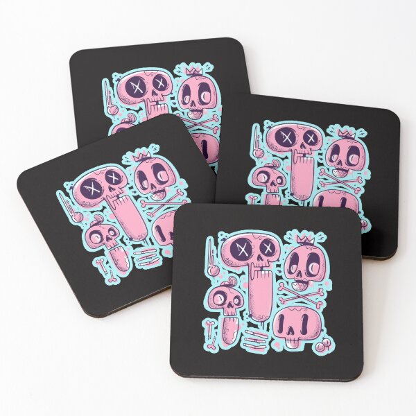 Item preview, pink skulls designed and sold by Ratatatts.