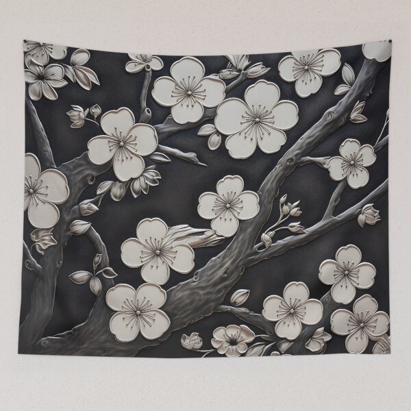 Item preview, leather cherry blossom embossed print designed and sold by dcrc.