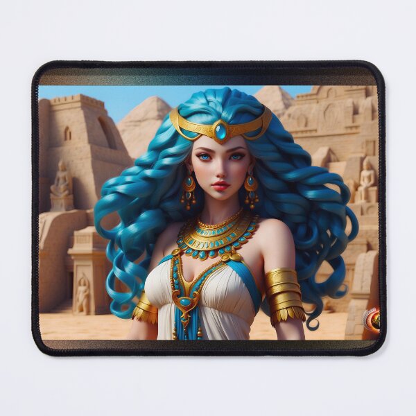 Item preview, Blue Queen Of The Desert Sands Enchanting Portrait AI Concept Art by Xzendor7 designed and sold by Xzendor7 Digital Art Creations.