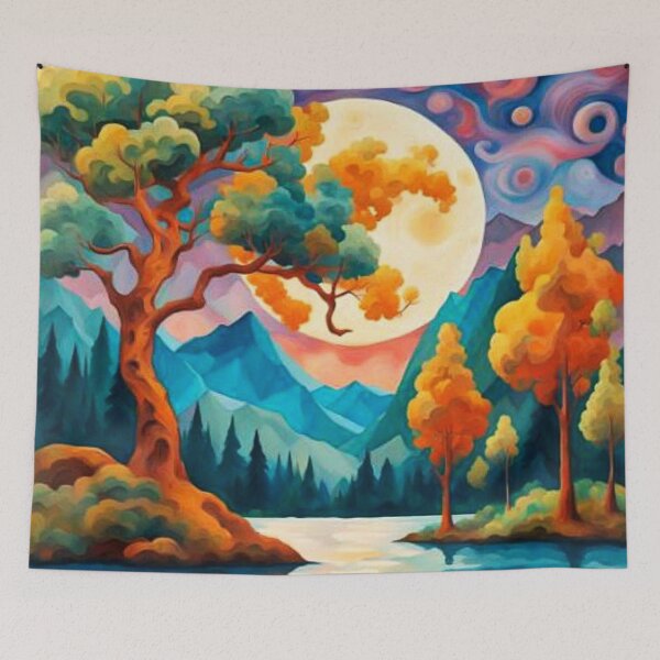 Item preview, Super moon over mountain landscape designed and sold by George Hutton Hunter.
