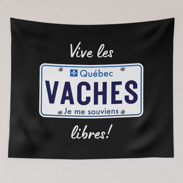 Item preview, Vive Les Vaches Libres Quebec Funny Car License Plate  designed and sold by Quebec-Shop.
