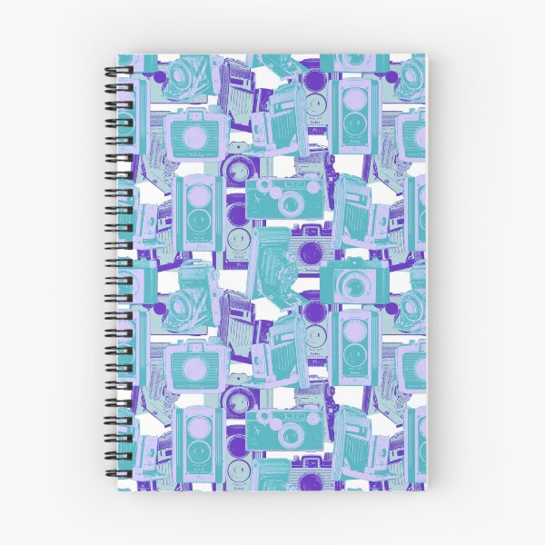 Item preview, Vintage Camera Pattern in Turquoise and Blue designed and sold by Retro Art Factory.