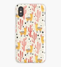 Yellow Llamas Red Cacti iPhone Case