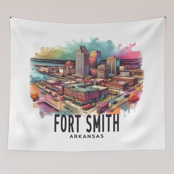Item preview, Fort Smith Arkansas, Watercolor Illustration designed and sold by PaintMeWorld.
