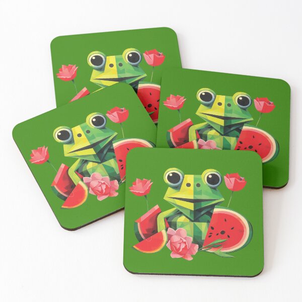 Item preview, Green frog and waterlemon designed and sold by AlchemyColor.