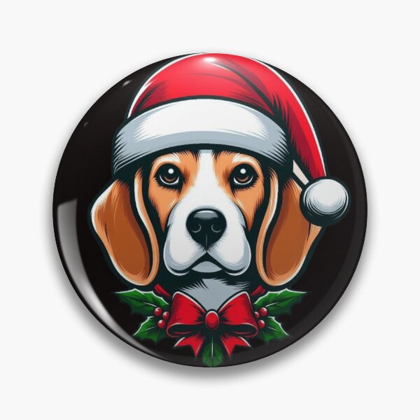 Item preview, Cute Beagle in Santa Hat designed and sold by HeadTurningArt.