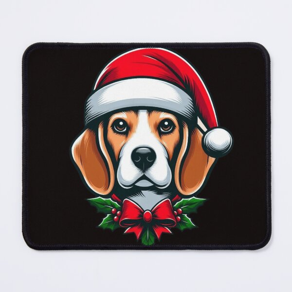 Item preview, Cute Beagle in Santa Hat designed and sold by HeadTurningArt.