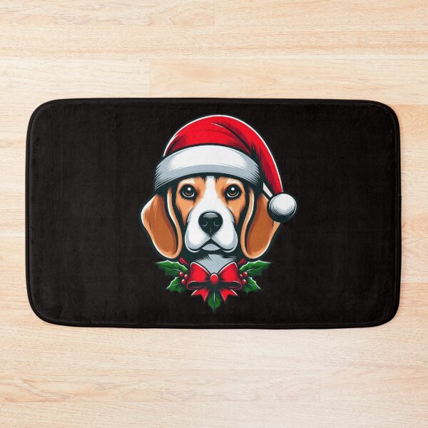 Item preview, Cute Beagle in Santa Hat designed and sold by HeadTurningArt.