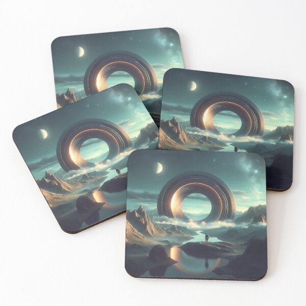 Item preview, Surreal landscape of a man standing in front of a portal designed and sold by DragonPurple.