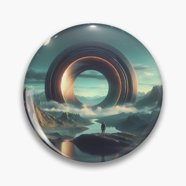 Item preview, Surreal landscape of a man standing in front of a portal designed and sold by DragonPurple.
