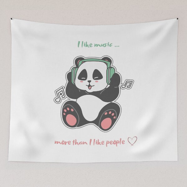 Item preview, A panda who likes music designed and sold by Natalia944.