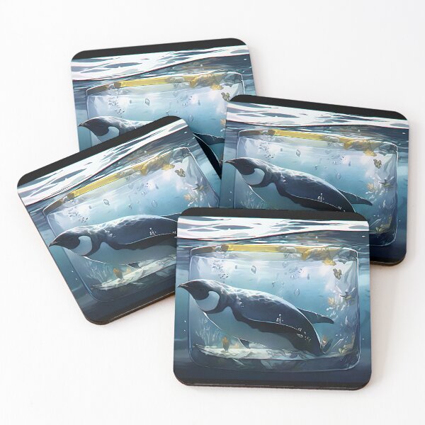 Item preview, Digital illustration of a Penguin made of glass, Digital Inspirations designed and sold by Gabi.Media.