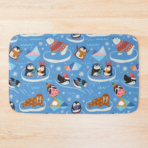 Item preview, Holiday winter animals_on blue designed and sold by PenguinHouse.