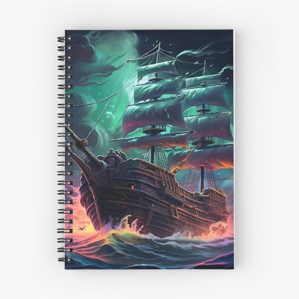Item preview, Barco pirata fantasma de neón - Arte digital designed and sold by SnoopyTF.