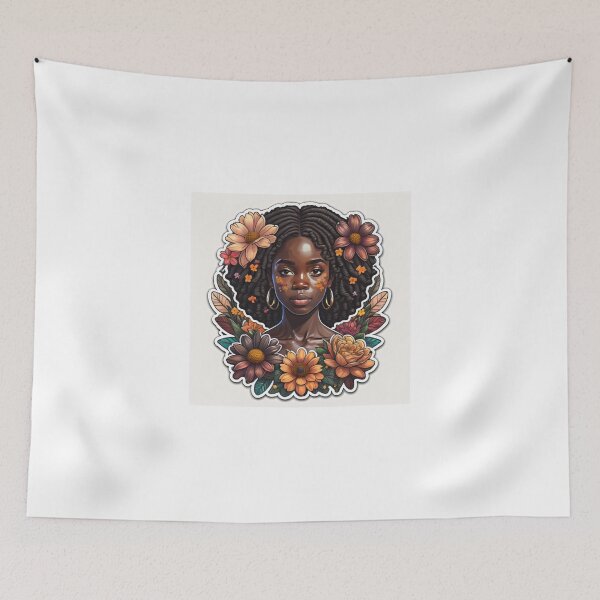 Item preview, Black curly hair girl  designed and sold by UniqueArtsOnly.