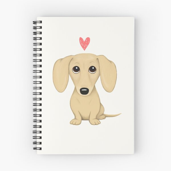 Item preview, Cream Smooth Coated Dachshund Dog Cartoon with Heart designed and sold by Jenn Inashvili.