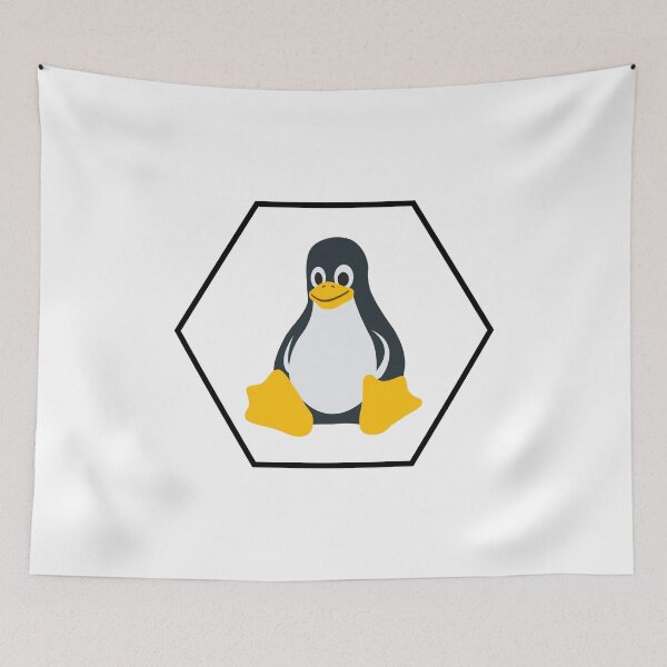 Item preview, Linux hexagon penguin designed and sold by Redstrawberry13.