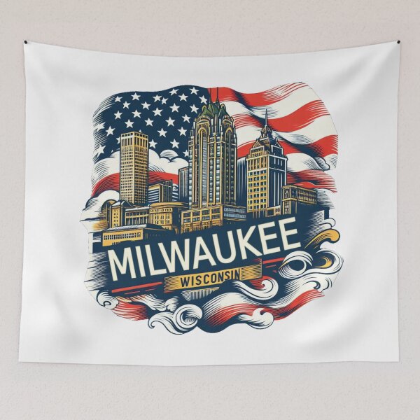 Item preview, Milwaukee, Wisconsin, Watercolor Illustration designed and sold by PaintMeWorld.