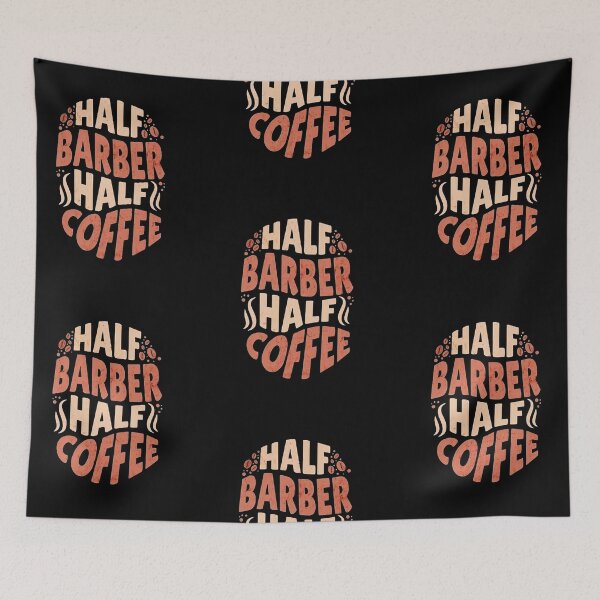 Item preview, Half barber half coffe, funny coffee addict designed and sold by Merchattack.