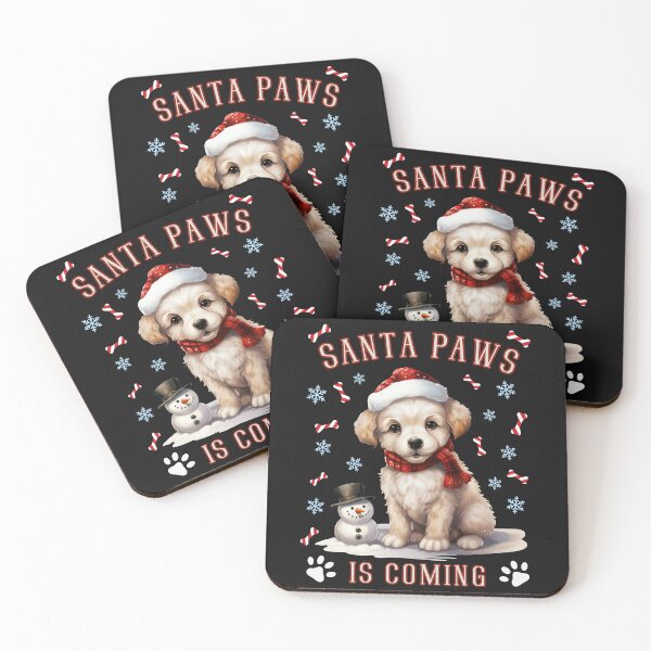 Item preview, Funny Santa Paws Is Coming Cute Christmas Puppy And Snowman designed and sold by TeeGrafi.