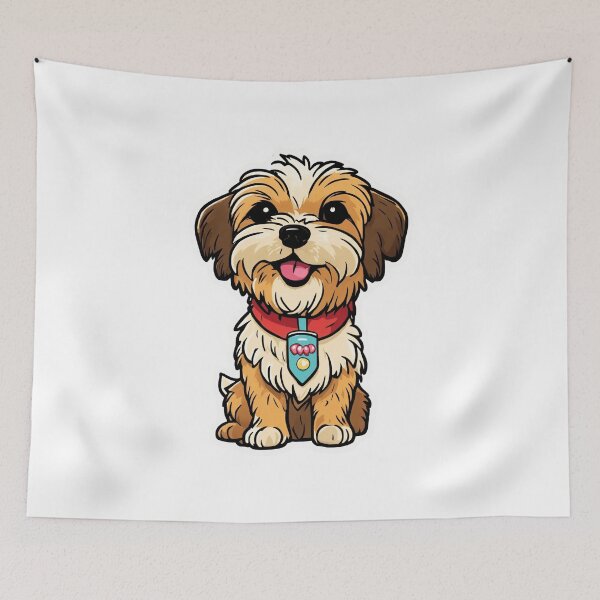Item preview, Shorkie Charm: A Delightful Cartoon Sticker. Add a touch of whimsy to your belongings with this adorable sticker featuring the playful and lovable personality of Shorkies designed and sold by OURBYPRODUCTS.