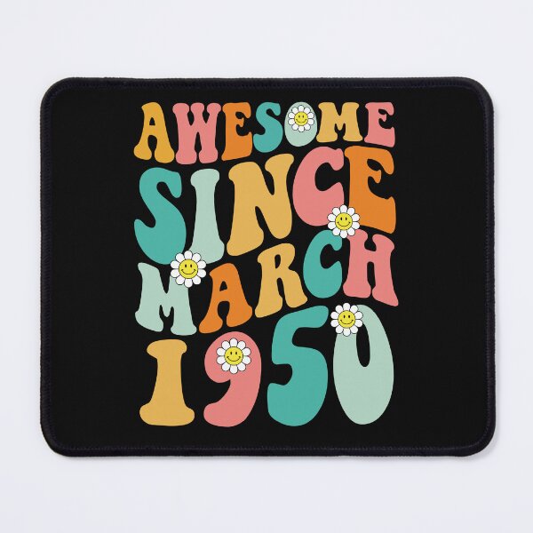 Item preview, Awesome Since March 1950 | Made In 1950 | Retro Groovy Birthday designed and sold by Christina-grich.
