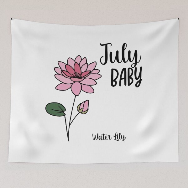 Item preview, Born in July Water Lily Birthday Birth Month Flower designed and sold by ArtVibeStudios.