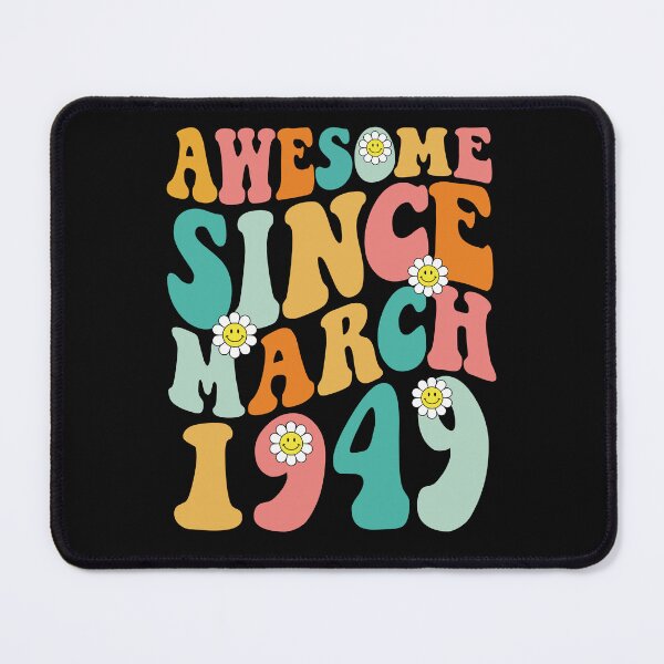 Item preview, Awesome Since March 1949 | Made In 1949 | Retro Groovy Birthday designed and sold by Christina-grich.