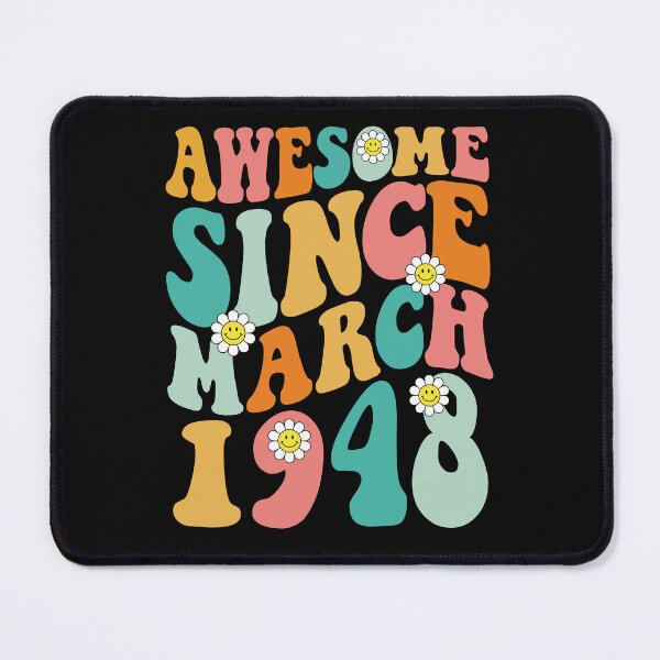 Item preview, Awesome Since March 1948 | Made In 1948 | Retro Groovy Birthday designed and sold by Christina-grich.