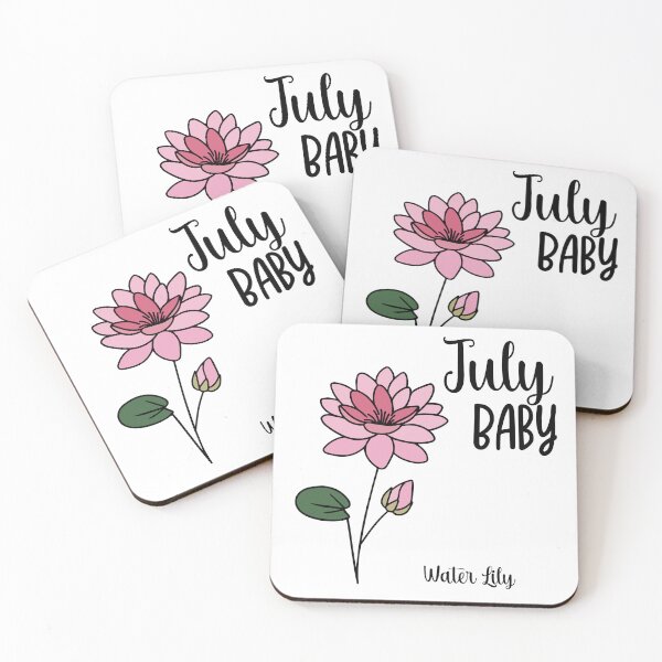 Item preview, Born in July Water Lily Birthday Birth Month Flower designed and sold by ArtVibeStudios.