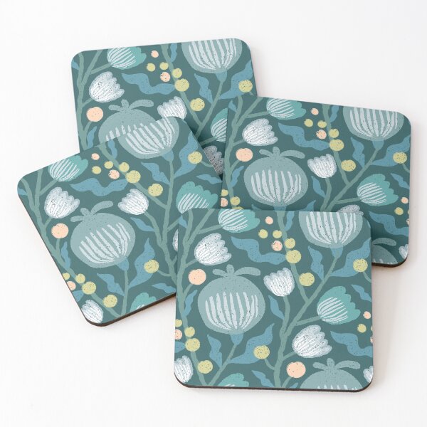 Item preview, Blue flower berries pattern designed and sold by Miss-Belle.