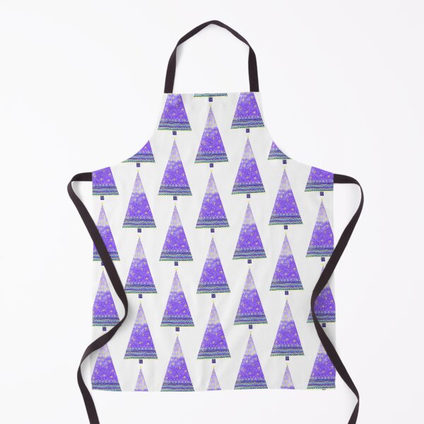 Item preview, Watercolor Christmas tree with decorations, intense colors, deep purple and yellow. designed and sold by My-fake-places.