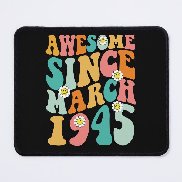 Item preview, Awesome Since March 1945 | Made In 1945 | Retro Groovy Birthday designed and sold by Christina-grich.