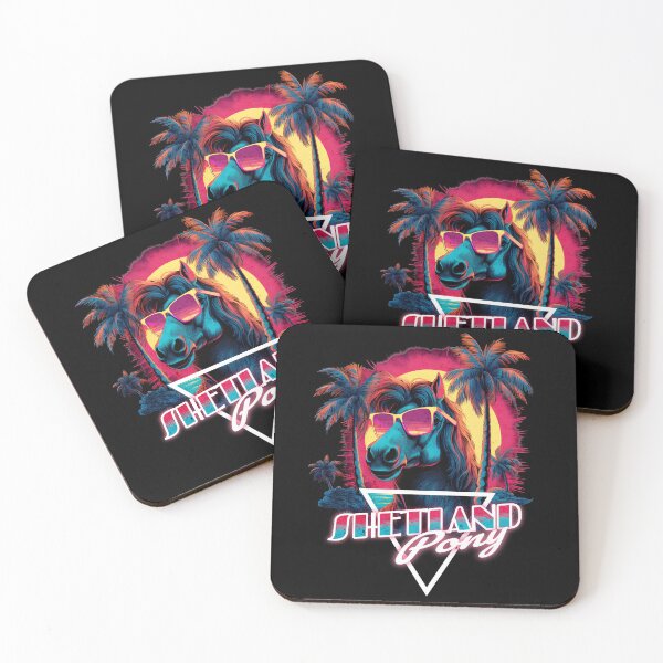 Item preview, Retro Wave Shetland Pony Horse Miami Vibe  designed and sold by RedDesignSyc.