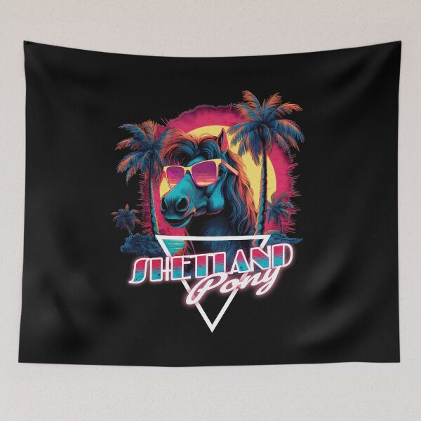 Item preview, Retro Wave Shetland Pony Horse Miami Vibe  designed and sold by RedDesignSyc.