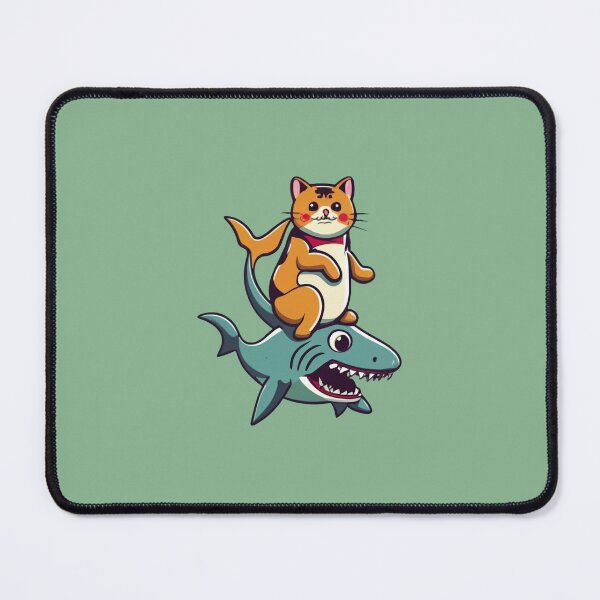 Item preview, Cat Riding Shark Funny Kitty designed and sold by Mr-wow.