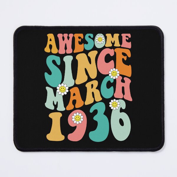 Item preview, Awesome Since March 1936 | Made In 1936 | Retro Groovy Birthday designed and sold by Christina-grich.
