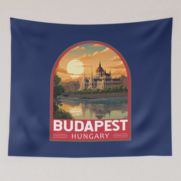 Item preview, Budapest Hungary Travel Art Emblem designed and sold by KrisSidDesigns.