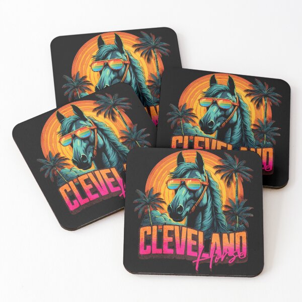 Item preview, Retro Wave Rainbow Cleveland Horse Vibes designed and sold by RedDesignSyc.
