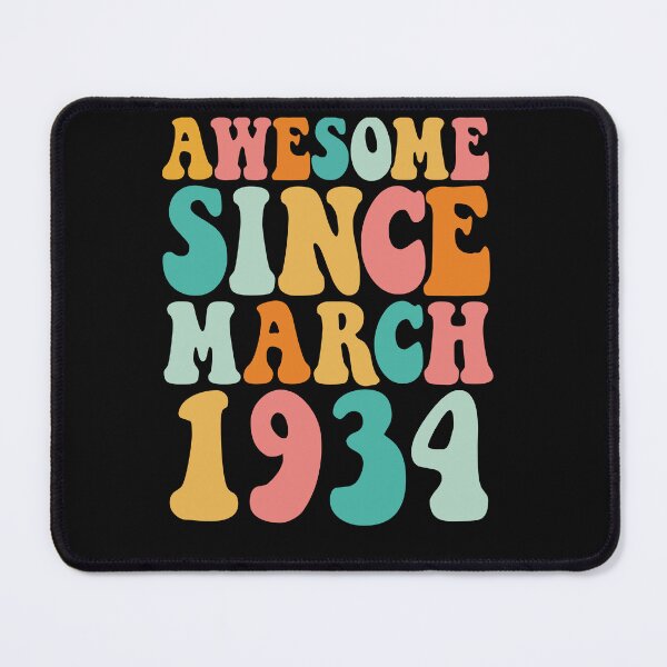 Item preview, Awesome Since March 1934 | Made In 1934 | Retro Groovy Birthday designed and sold by Christina-grich.