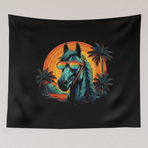 Item preview, Retro Wave Rainbow Cleveland Horse designed and sold by RedDesignSyc.