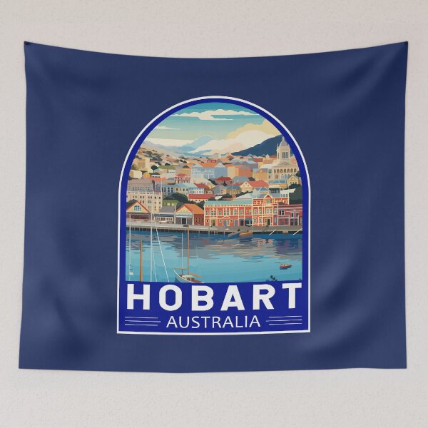 Item preview, Hobart Australia Travel Art Emblem designed and sold by KrisSidDesigns.