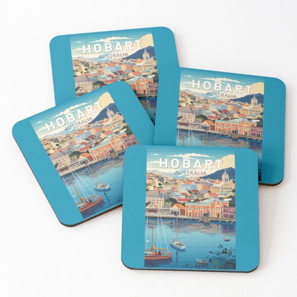 Item preview, Hobart Australia Travel Art Vintage designed and sold by KrisSidDesigns.