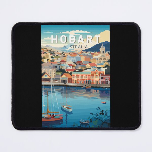 Item preview, Hobart Australia Travel Art Vintage designed and sold by KrisSidDesigns.