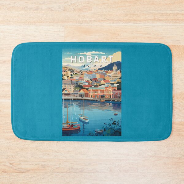 Item preview, Hobart Australia Travel Art Vintage designed and sold by KrisSidDesigns.