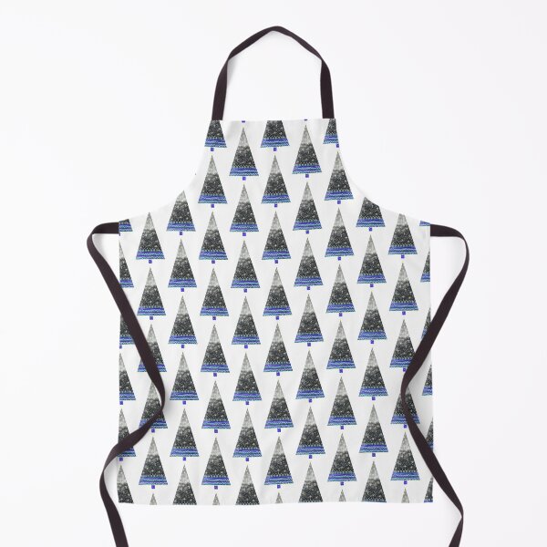 Item preview, Watercolor Christmas tree with decorations, intense colors, deep navy blue, black and yellow. designed and sold by My-fake-places.