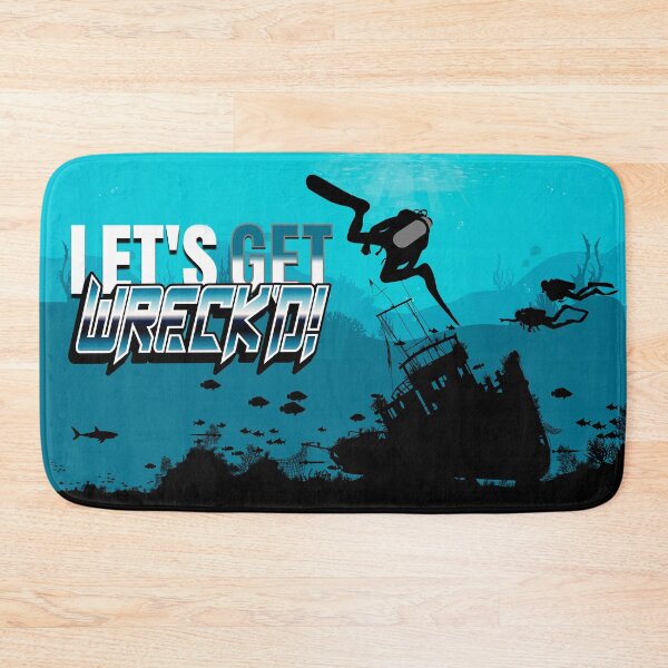 Item preview, Let's Get Wrecked Diving Vacation Break Scuba Diving Message Distressed designed and sold by RainbowGuacamol.