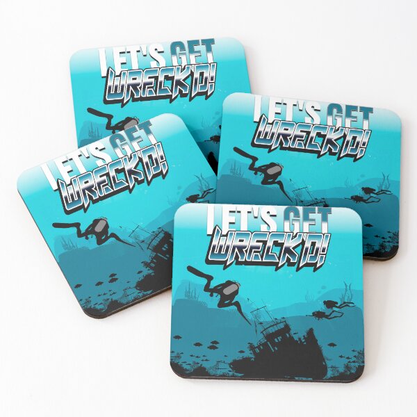 Item preview, Let's Get Wrecked Diving Vacation Break Scuba Diving Message Distressed designed and sold by RainbowGuacamol.