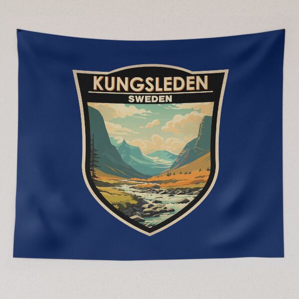 Item preview, Kungsleden Sweden Travel Art Badge designed and sold by KrisSidDesigns.